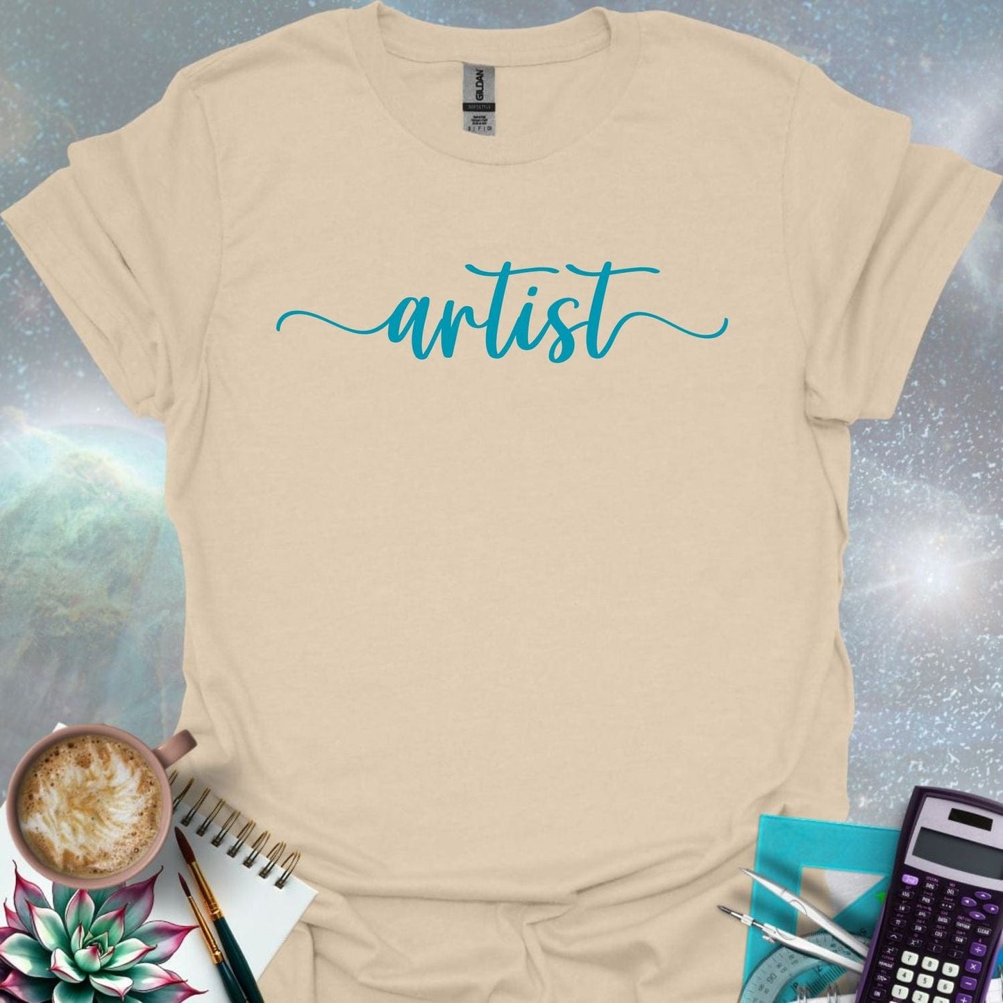 The word 'artist' in a flowing, script font.