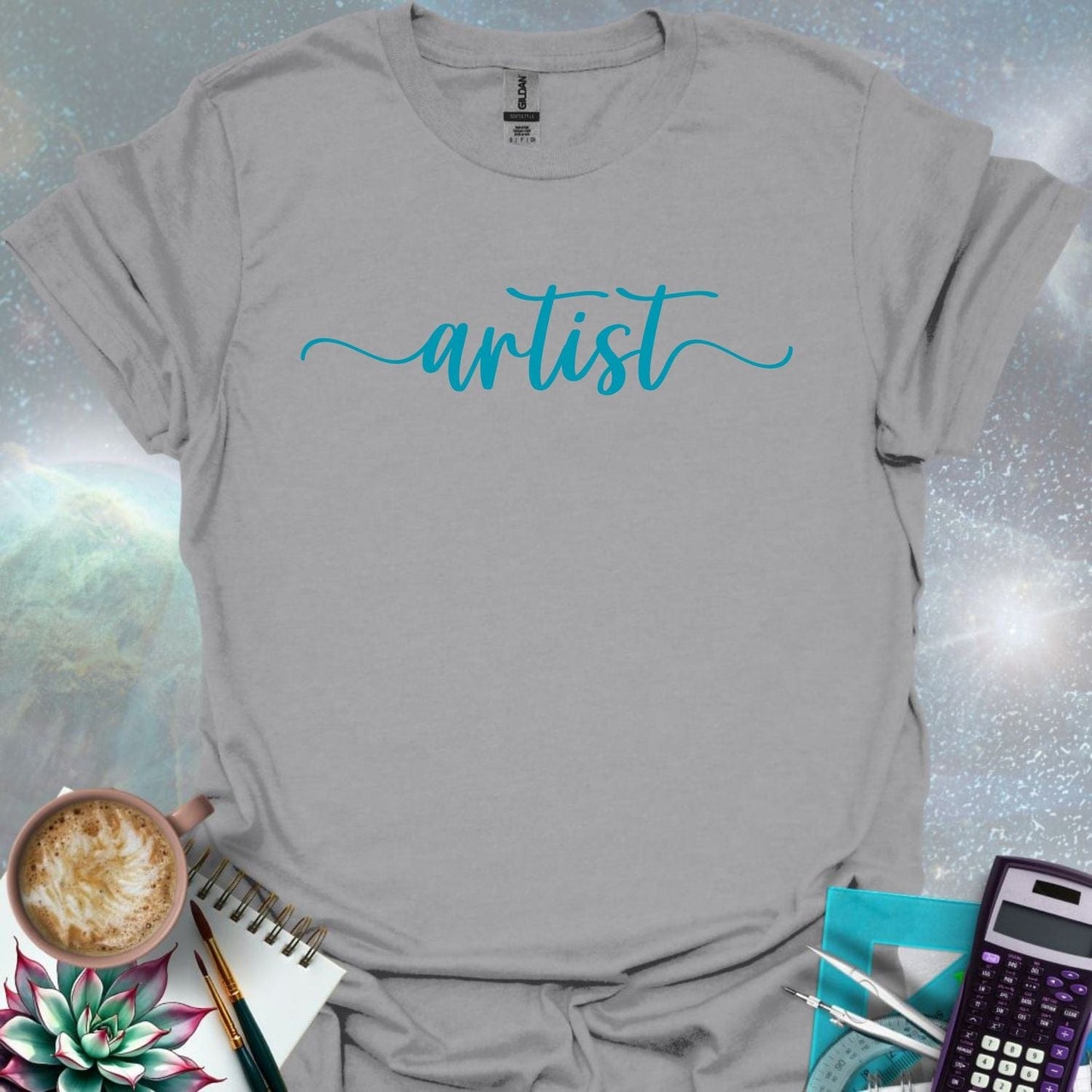 The word 'artist' in a flowing, script font.
