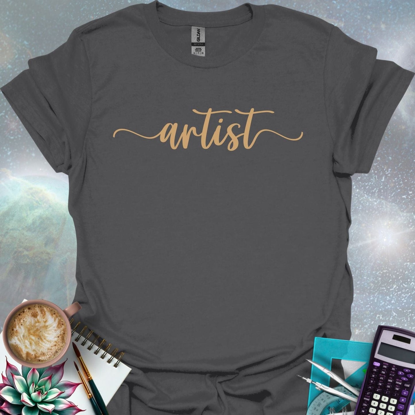 The word 'artist' in a flowing, script font.