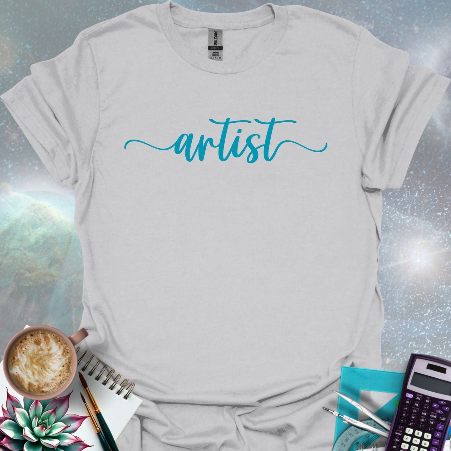The word 'artist' in a flowing, script font.