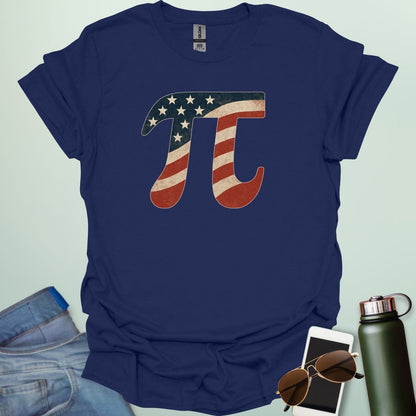 American Pi t-shirt, with the Pi symbol designed in the style of the American flag.