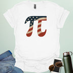 American Pi t-shirt, with the Pi symbol designed in the style of the American flag.