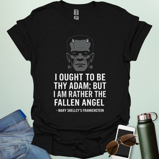 Shelley’s Frankenstein Quote t-shirt featuring a printed quote from Mary Shelley’s Frankenstein — a gothic literature design for readers and horror fans.