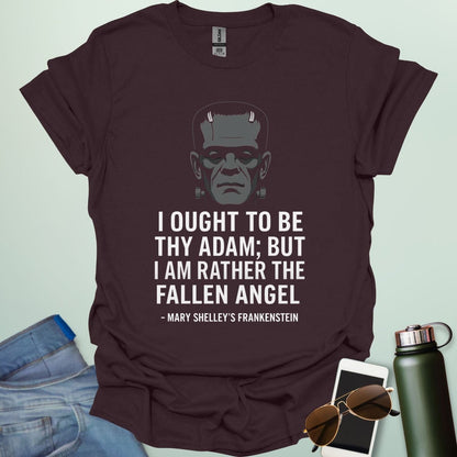 Shelley’s Frankenstein Quote t-shirt featuring a printed quote from Mary Shelley’s Frankenstein — a gothic literature design for readers and horror fans.