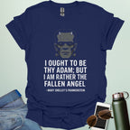 Shelley’s Frankenstein Quote t-shirt featuring a printed quote from Mary Shelley’s Frankenstein — a gothic literature design for readers and horror fans.