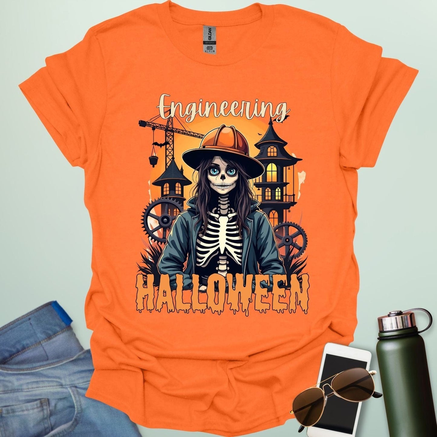 Engineering Halloween T-shirt featuring engineering-themed graphic & spooky design — perfect for engineers, makers, and STEM fans.