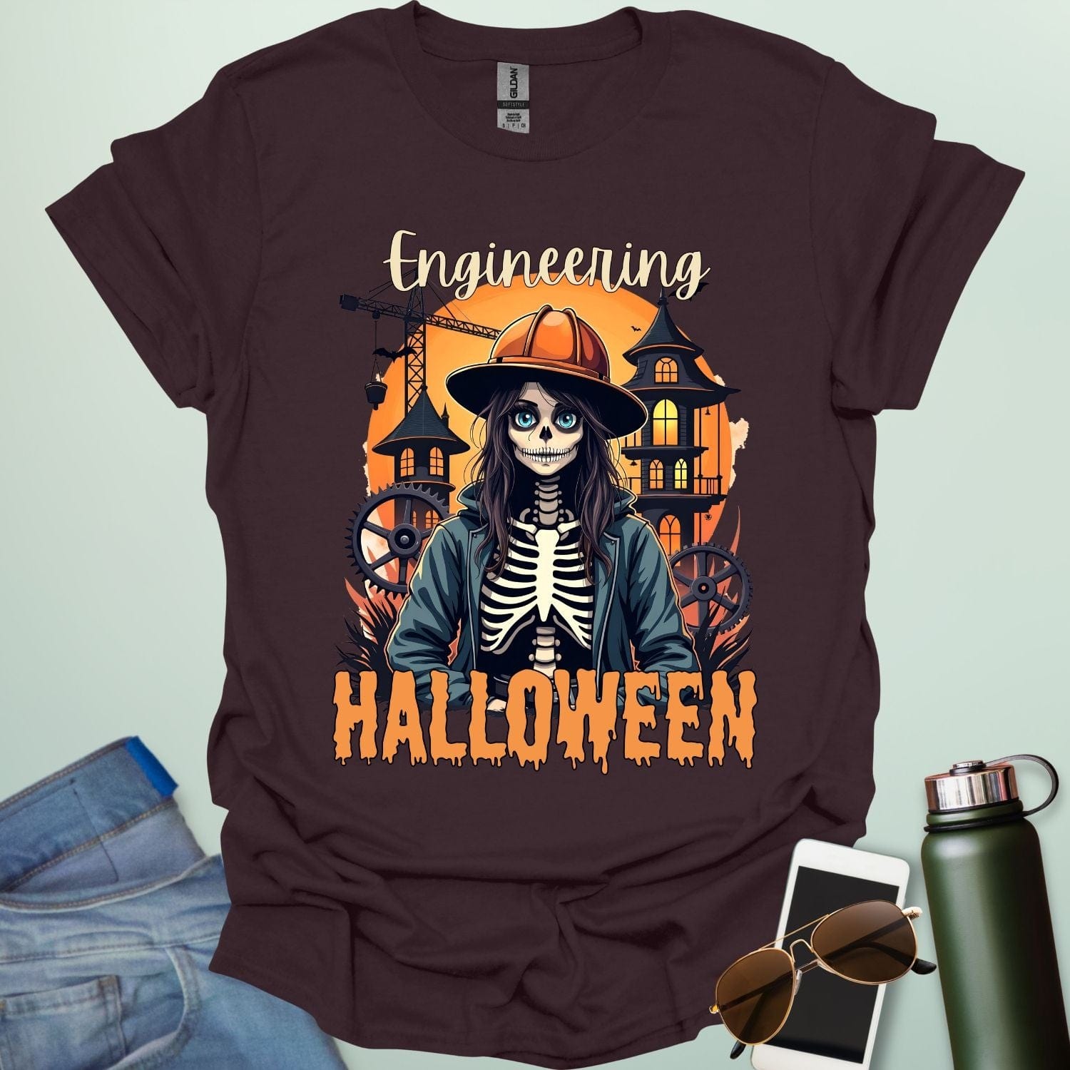 Engineering Halloween T-shirt featuring engineering-themed graphic & spooky design — perfect for engineers, makers, and STEM fans.