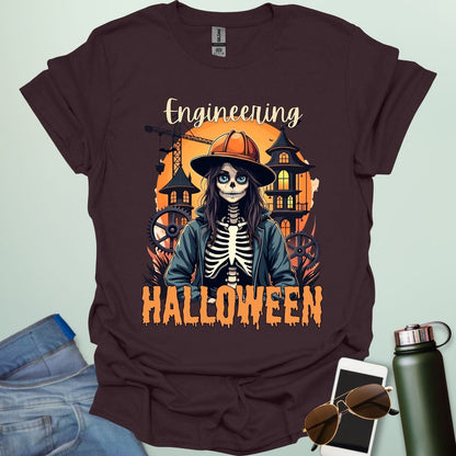 Engineering Halloween T-shirt featuring engineering-themed graphic & spooky design — perfect for engineers, makers, and STEM fans.