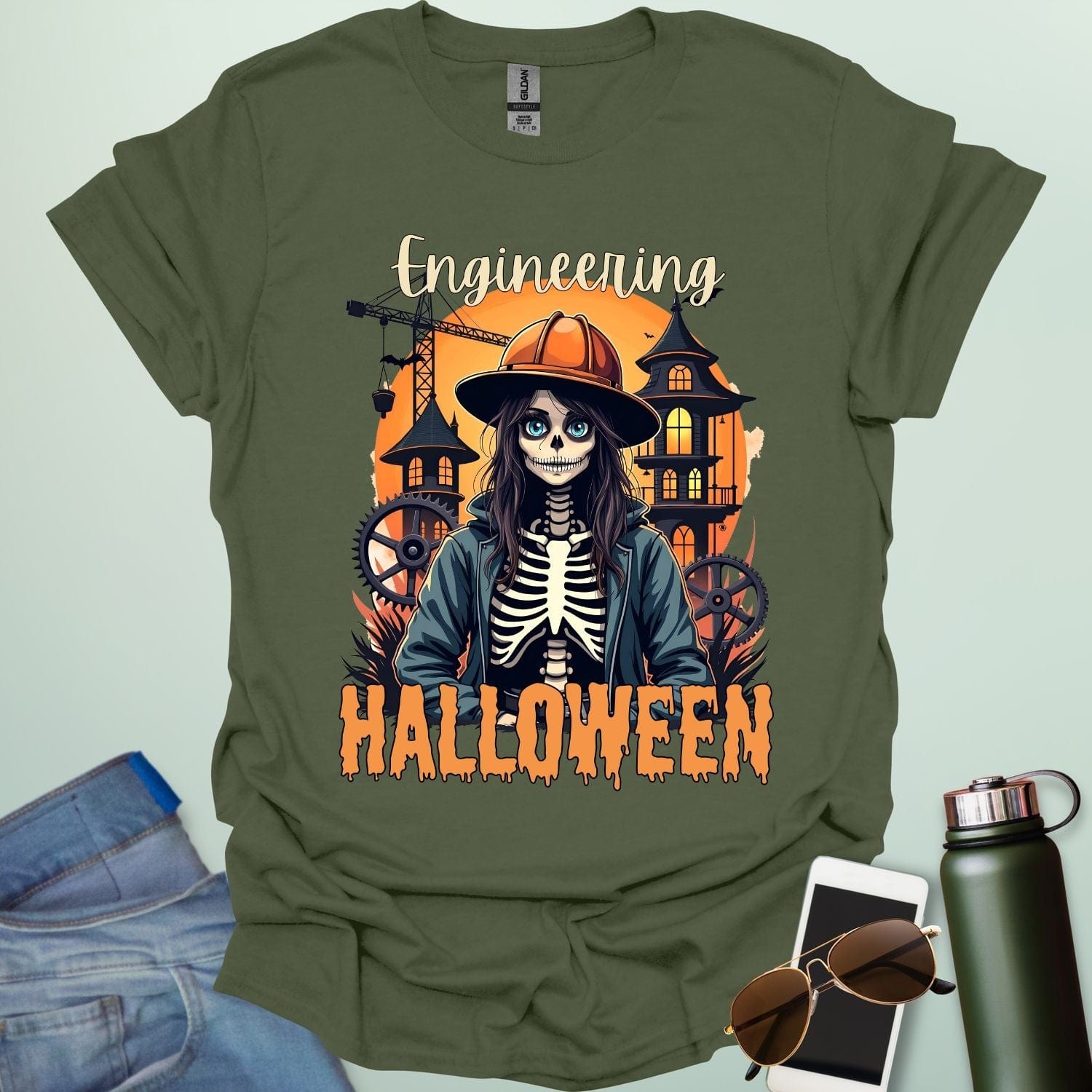 Engineering Halloween T-shirt featuring engineering-themed graphic & spooky design — perfect for engineers, makers, and STEM fans.