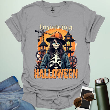 Engineering Halloween T-shirt featuring engineering-themed graphic & spooky design — perfect for engineers, makers, and STEM fans.