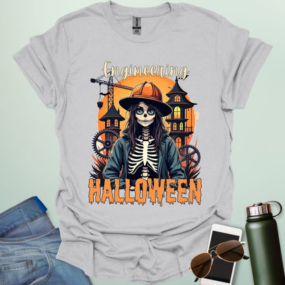 Engineering Halloween T-shirt featuring engineering-themed graphic & spooky design — perfect for engineers, makers, and STEM fans.
