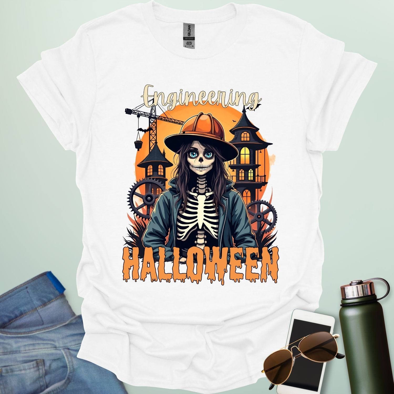 Engineering Halloween T-shirt featuring engineering-themed graphic & spooky design — perfect for engineers, makers, and STEM fans.