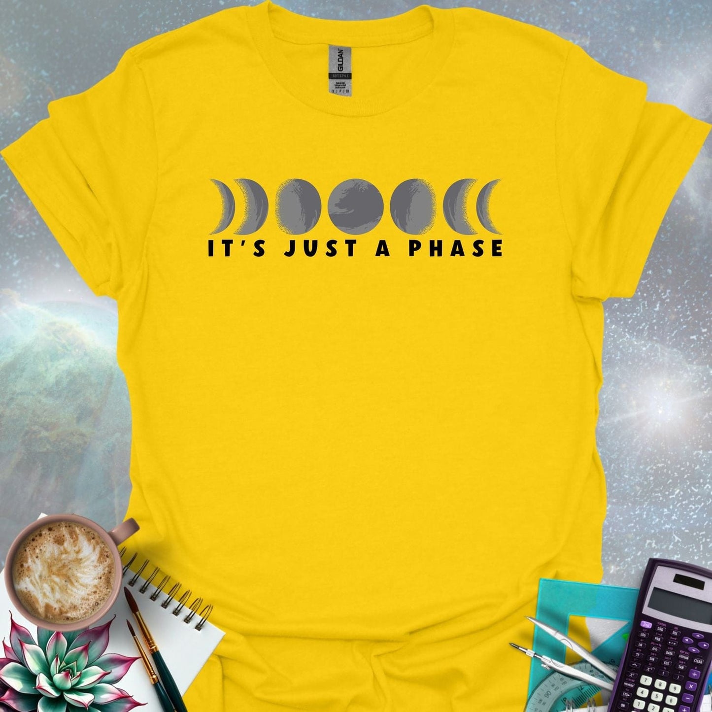 A graphic of the eight moon phases with the text 'It's Just A Phase' below.