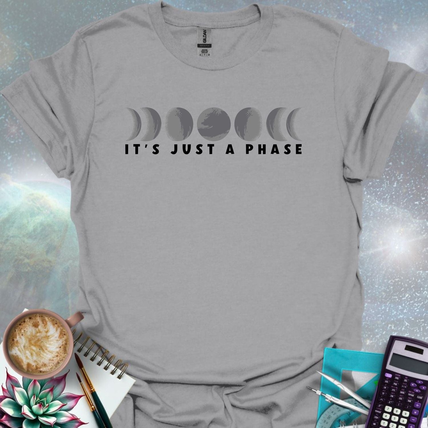 A graphic of the eight moon phases with the text 'It's Just A Phase' below.