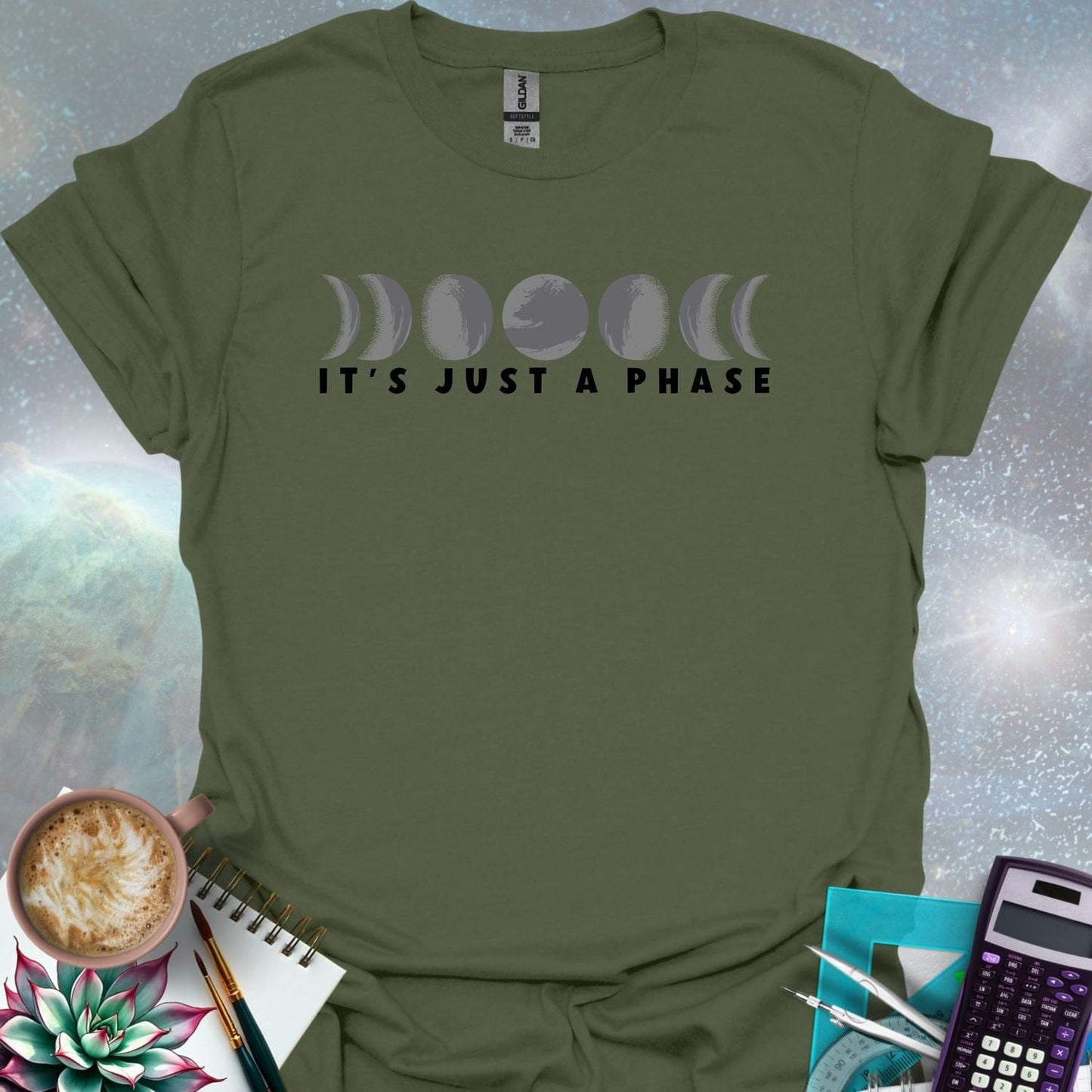 A graphic of the eight moon phases with the text 'It's Just A Phase' below.