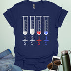 1 Fifth 2 Fifth Red Fifth Blue Fifth t-shirt with math fraction parody design, funny math shirt for teachers, students, and geeks.