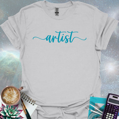 The word 'artist' in a flowing, script font.